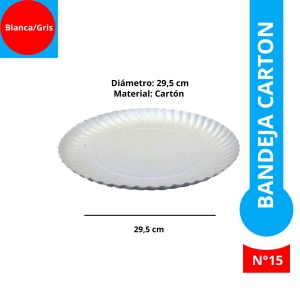 BANDEJA CARTON BLANCA/GRIS RED N°13.5 x 100u